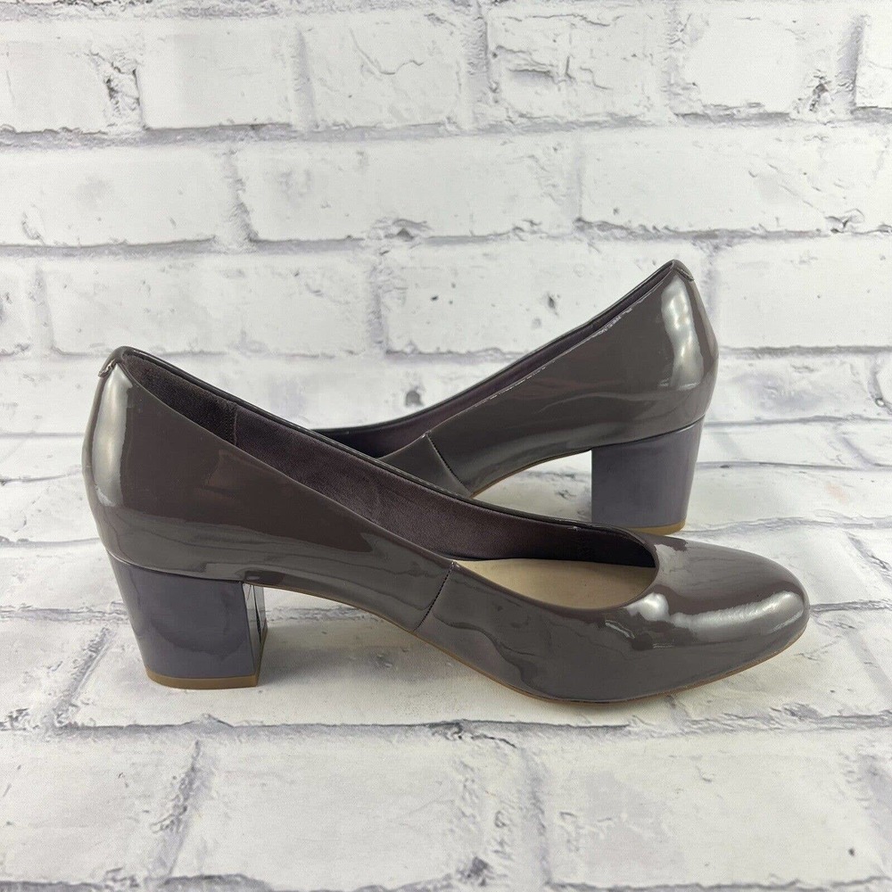Rockport Pumps Women’s 7.5 M Patent Leather Block Heel Adiprene By Adidas Purple